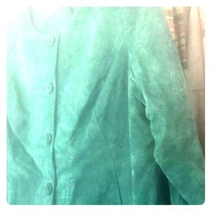 Green suede jacket from Coldwater Creek.2xl